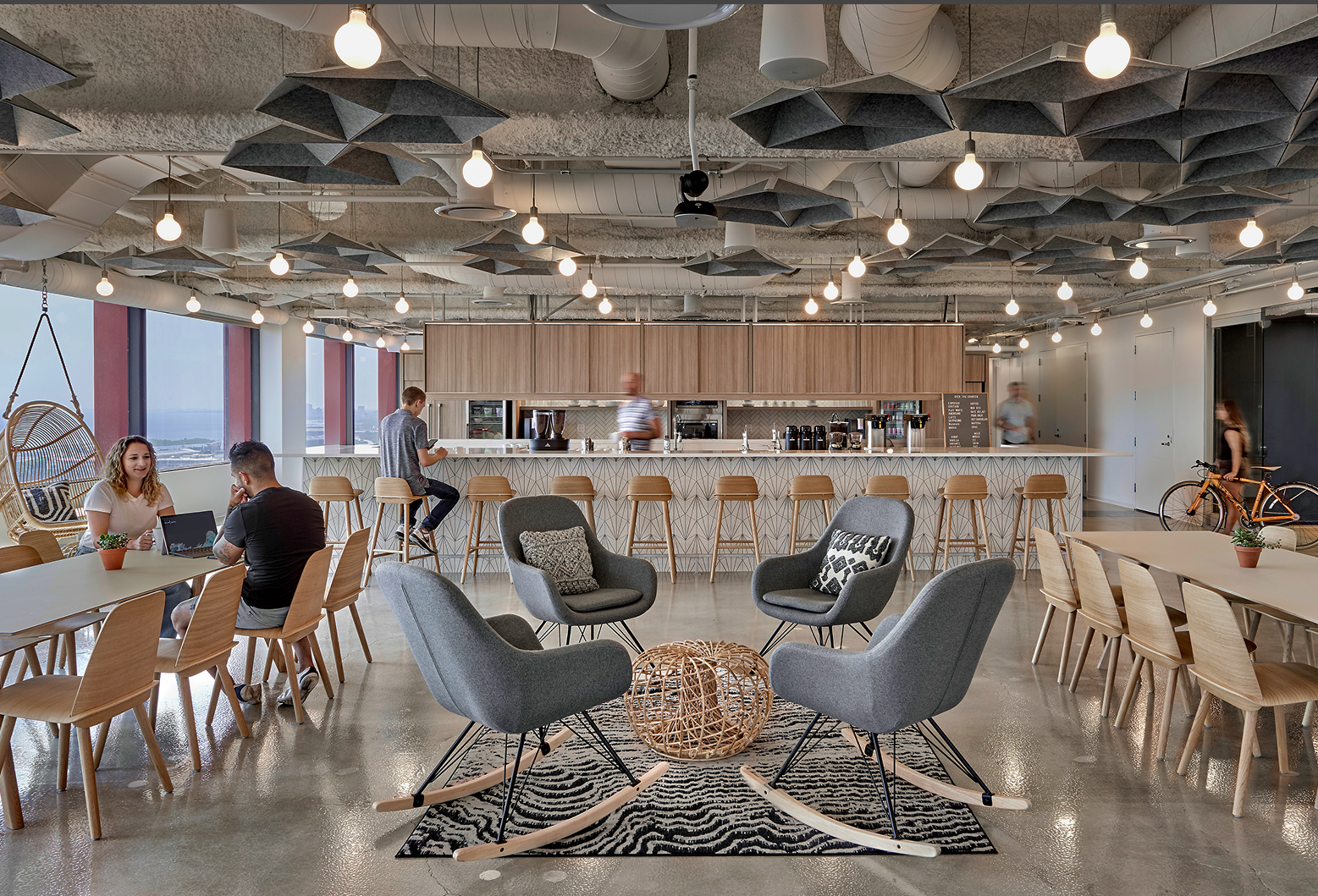 Akuna Chicago office cafe space